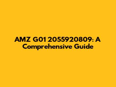 AMZ G01 2055920809: A Comprehensive Guide