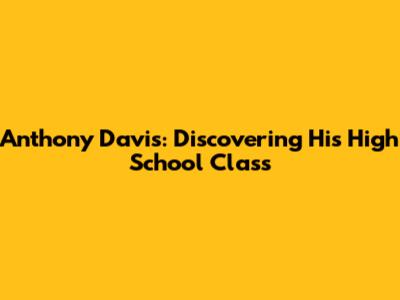 Anthony Davis: Discovering His High School Class