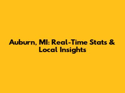 Auburn, MI: Real-Time Stats & Local Insights