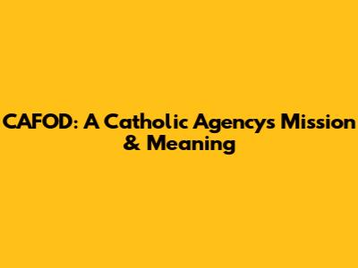 CAFOD: A Catholic Agency's Mission & Meaning
