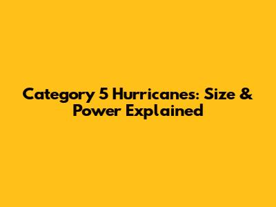 Category 5 Hurricanes: Size & Power Explained