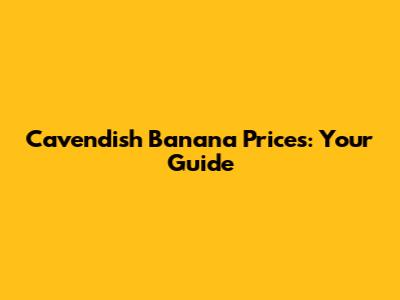 Cavendish Banana Prices: Your Guide