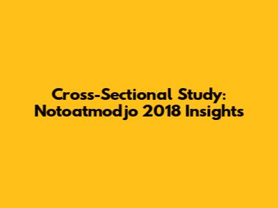 Cross-Sectional Study: Notoatmodjo 2018 Insights