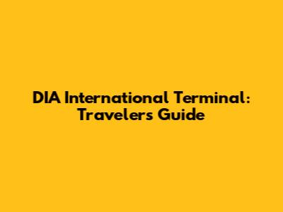 DIA International Terminal: Traveler's Guide