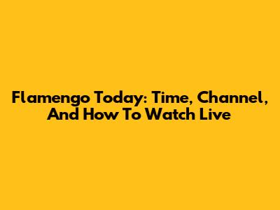 Flamengo Today: Time, Channel, And How To Watch Live