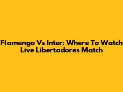 Flamengo Vs Inter: Where To Watch Live Libertadores Match