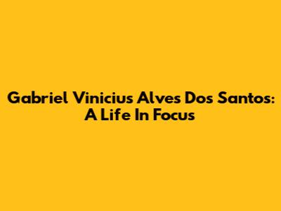 Gabriel Vinicius Alves Dos Santos: A Life In Focus