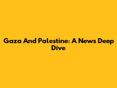 Gaza And Palestine: A News Deep Dive