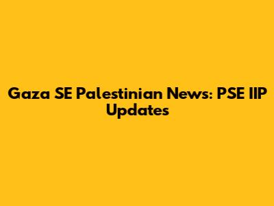 Gaza SE Palestinian News: PSE IIP Updates