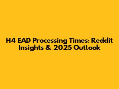 H4 EAD Processing Times: Reddit Insights & 2025 Outlook