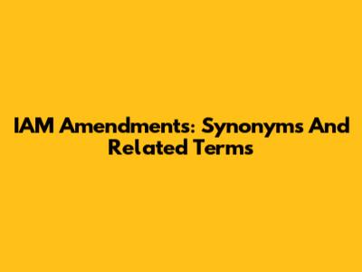 IAM Amendments: Synonyms And Related Terms