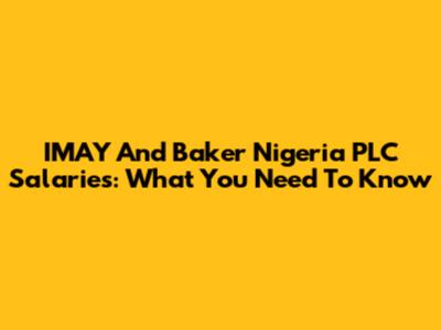 IMAY And Baker Nigeria PLC Salaries: What You Need To Know