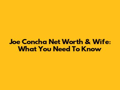 Joe Concha Net Worth & Wife: What You Need To Know