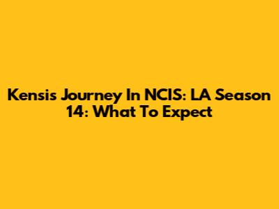 Kensi's Journey In NCIS: LA Season 14: What To Expect