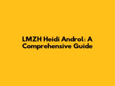 LMZH Heidi Androl: A Comprehensive Guide