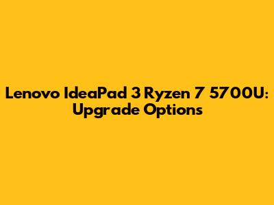Lenovo IdeaPad 3 Ryzen 7 5700U: Upgrade Options