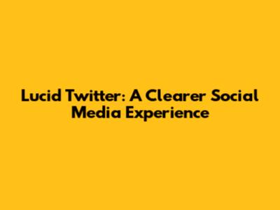 Lucid Twitter: A Clearer Social Media Experience