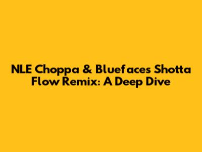 NLE Choppa & Blueface's 'Shotta Flow' Remix: A Deep Dive