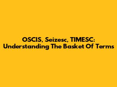 OSCIS, Seizesc, TIMESC: Understanding The Basket Of Terms