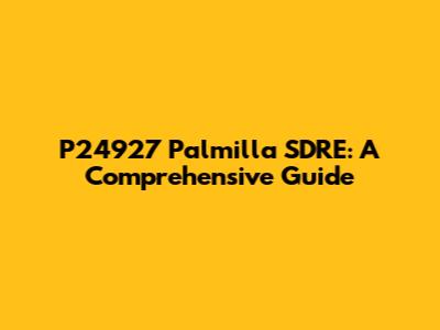 P24927 Palmilla SDRE: A Comprehensive Guide