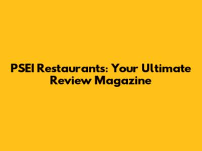 PSEI Restaurants: Your Ultimate Review Magazine
