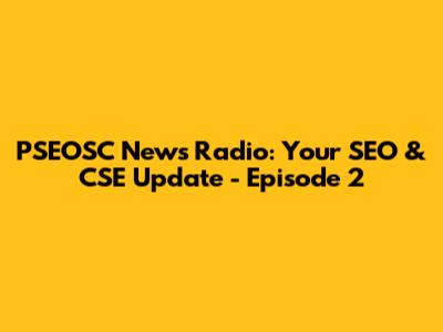 PSEOSC News Radio: Your SEO & CSE Update - Episode 2