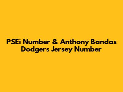 PSEi Number & Anthony Banda's Dodgers Jersey Number
