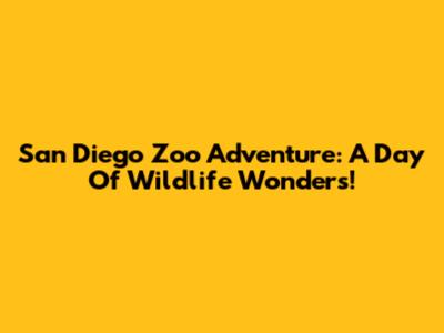 San Diego Zoo Adventure: A Day Of Wildlife Wonders!