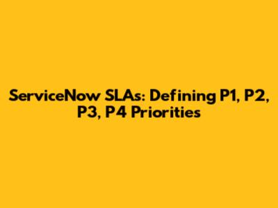 ServiceNow SLAs: Defining P1, P2, P3, P4 Priorities