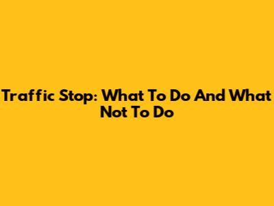 Traffic Stop: What To Do And What Not To Do