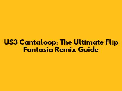 US3 Cantaloop: The Ultimate Flip Fantasia Remix Guide