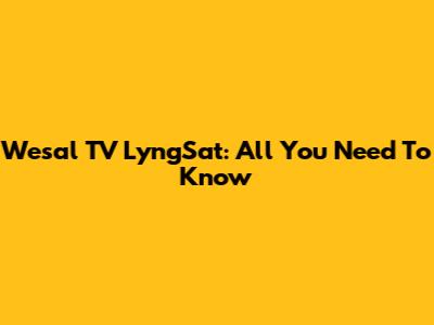 Wesal TV LyngSat: All You Need To Know